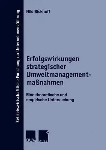 Cover of Erfolgswirkungen Strategischer Umweltmanagementmaßnahmen