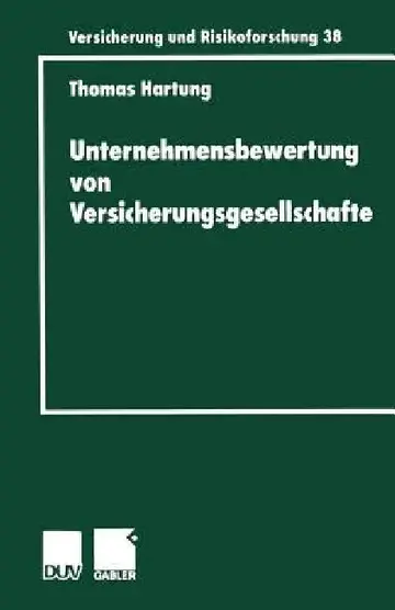 Cover of Unternehmensbewertung Von Versicherungsgesellschaften