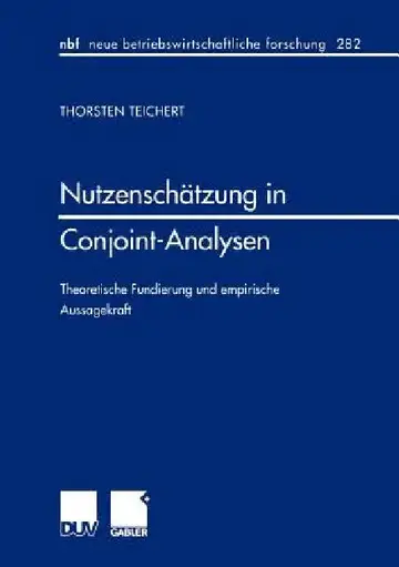 Cover of Nutzenschätzung in Conjoint-Analysen