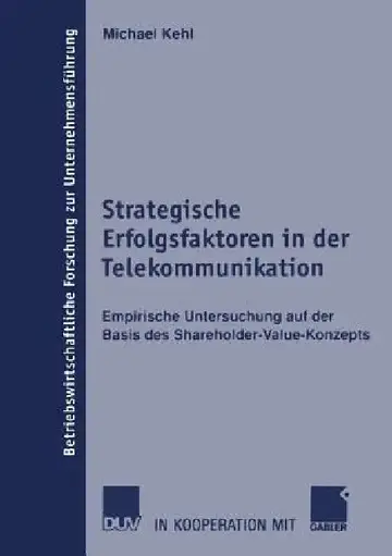 Cover of Strategische Erfolgsfaktoren in Der Telekommunikation