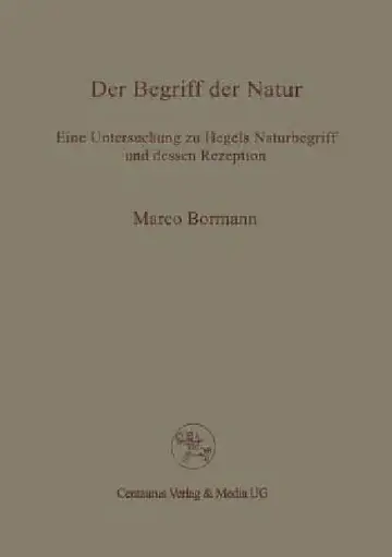 Cover of Der Begriff Der Natur