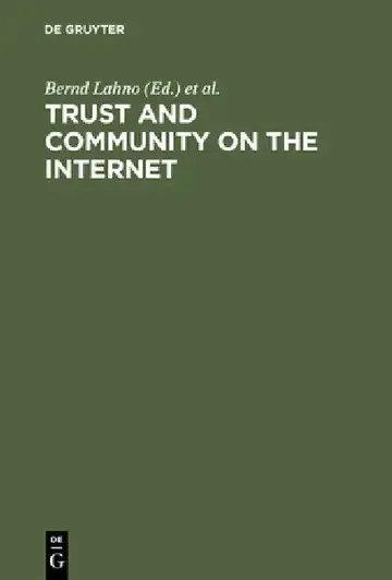Cover of Trust and Community on the Internet