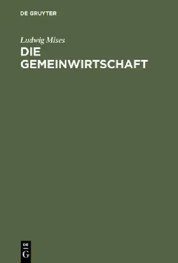 Cover of Die Gemeinwirtschaft
