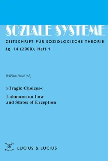 Cover of »Tragic Choices«. Luhmann on Law and States of Exception