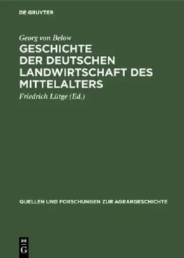 Cover of Geschichte der deutschen Landwirtschaft des Mittelalters