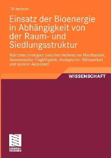 Cover of Einsatz Der Bioenergie in Abhängigkeit Von Der Raum- Und Siedlungsstruktur