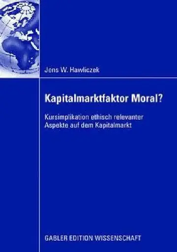 Cover of Kapitalmarktfaktor Moral?