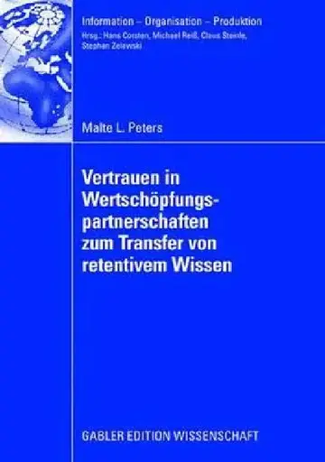 Cover of Vertrauen in Wertschöpfungspartnerschaften Zum Transfer Von Retentivem Wissen