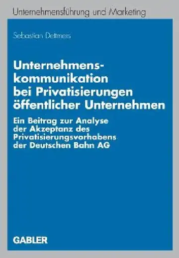 Cover of Unternehmenskommunikation Bei Privatisierungen Öffentlicher Unternehmen