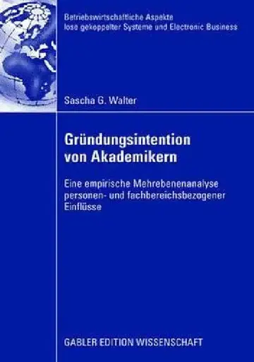 Cover of Gründungsintention Von Akademikern
