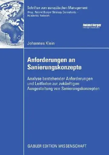 Cover of Anforderungen an Sanierungskonzepte