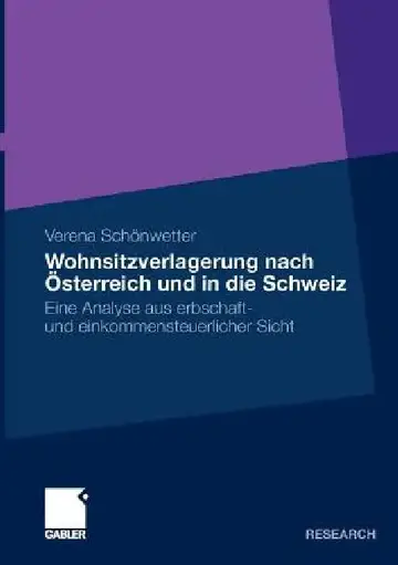 Cover of Wohnsitzverlagerung Nach Österreich Und in Die Schweiz