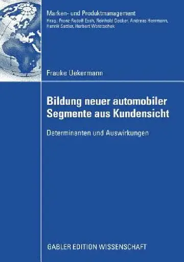 Cover of Bildung Neuer Automobiler Segmente Aus Kundensicht