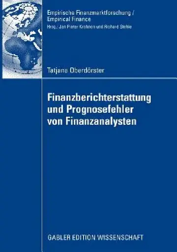 Cover of Finanzberichterstattung Und Prognosefehler Von Finanzanalysten