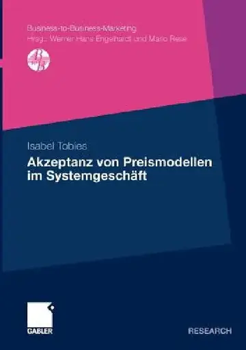 Cover of Akzeptanz Von Preismodellen Im Systemgeschäft