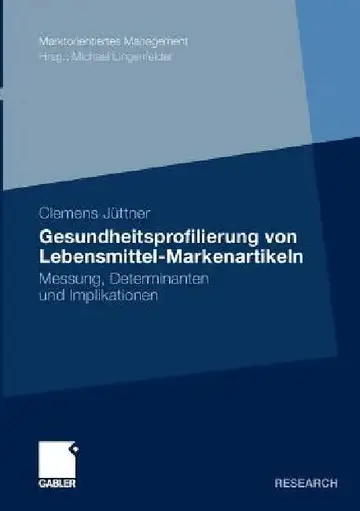 Cover of Gesundheitsprofilierung Von Lebensmittel-Markenartikeln