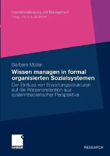 Cover of Wissen Managen in Formal Organisierten Sozialsystemen