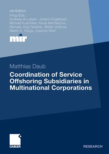 Cover of Coordination of Service Offshoring Subsidiaries in Multinational Corporations