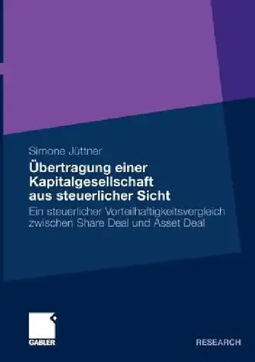 Cover of Übertragung Einer Kapitalgesellschaft Aus Steuerlicher Sicht