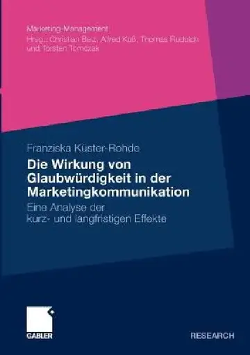 Cover of Die Wirkung Von Glaubwürdigkeit in Der Marketingkommunikation