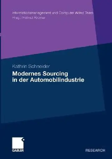 Cover of Modernes Sourcing in Der Automobilindustrie
