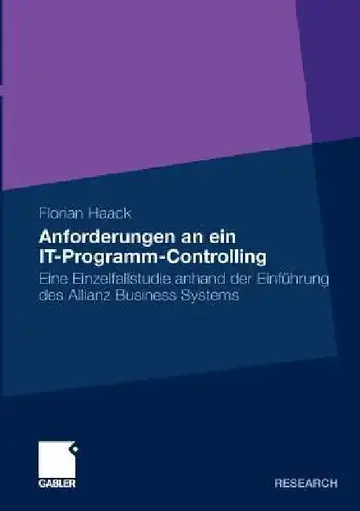 Cover of Anforderungen an Ein It-Programm-Controlling