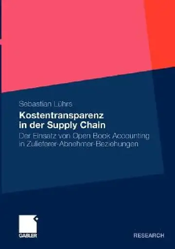 Cover of Kostentransparenz in Der Supply Chain