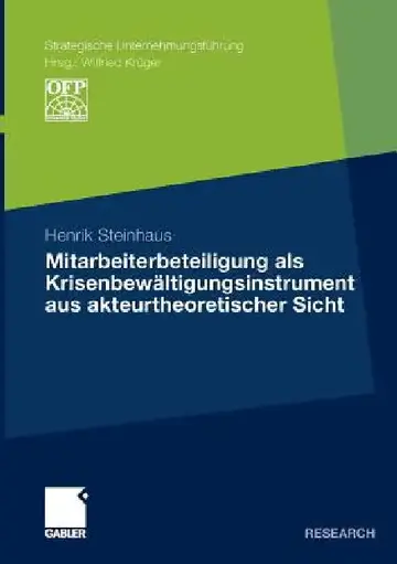 Cover of Mitarbeiterbeteiligung ALS Krisenbewältigungsinstrument Aus Akteurtheoretischer Sicht