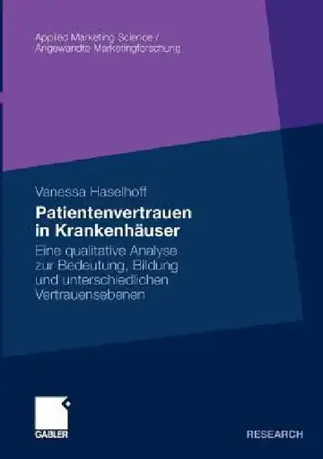 Cover of Patientenvertrauen in Krankenhäuser