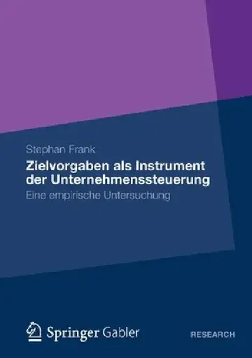 Cover of Zielvorgaben ALS Instrument Der Unternehmenssteuerung