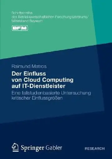 Cover of Der Einfluss Von Cloud Computing Auf It-Dienstleister