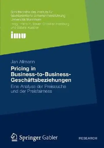 Cover of Pricing in Business‐to‐business‐geschäftsbeziehungen