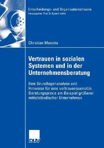 Cover of Vertrauen in Sozialen Systemen Und in Der Unternehmensberatung