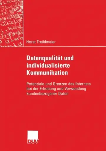 Cover of Datenqualität Und Individualisierte Kommunikation