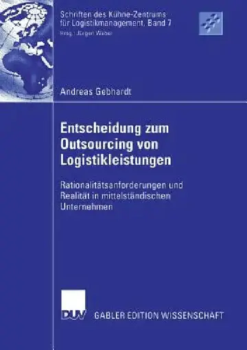 Cover of Entscheidung Zum Outsourcing Von Logistikleistungen