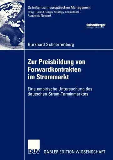 Cover of Zur Preisbildung Von Forwardkontrakten Im Strommarkt