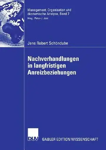 Cover of Nachverhandlungen in Langfristigen Anreizbeziehungen