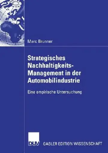 Cover of Strategisches Nachhaltigkeits-Management in Der Automobilindustrie
