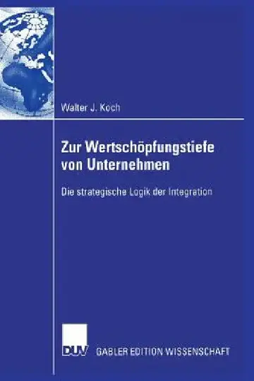 Cover of Zur Wertschöpfungstiefe Von Unternehmen