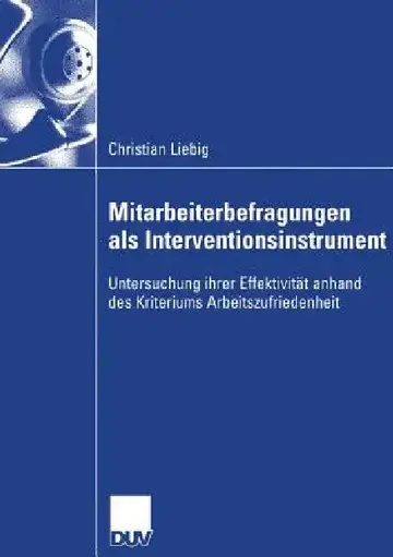 Cover of Mitarbeiterbefragungen ALS Interventionsinstrument