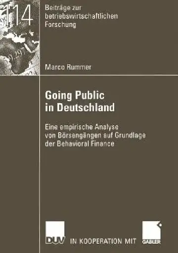 Cover of Going Public in Deutschland