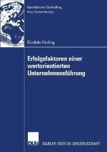 Cover of Erfolgsfaktoren Einer Wertorientierten Unternehmensführung