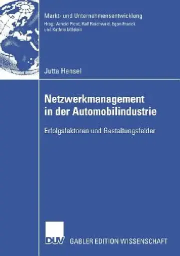 Cover of Netzwerkmanagement in Der Automobilindustrie