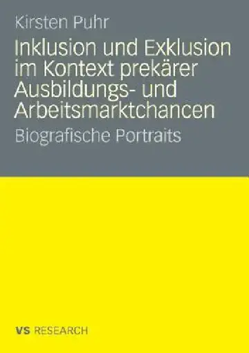 Cover of Inklusion Und Exklusion Im Kontext Prekärer Ausbildungs- Und Arbeitsmarktchancen