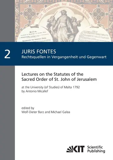 Cover of Lectures on the Statutes of the Sacred Order of St. John of Jerusalem