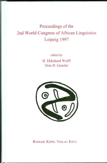 Cover of Proceedings of the 2nd World Congress of African Linguistics, Leipzig 1997