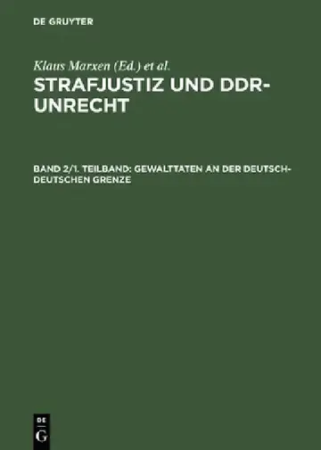 Cover of Gewalttaten an der deutsch-deutschen Grenze