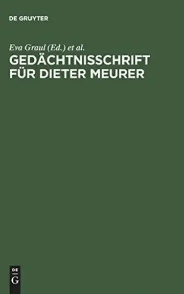 Cover of Gedächtnisschrift für Dieter Meurer