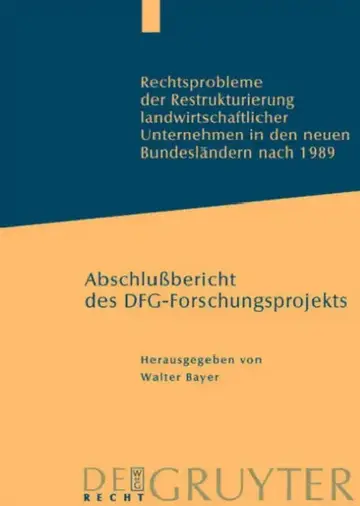 Cover of Rechtsprobleme der Restrukturierung landwirtschaftlicher Unternehmen in den neuen Bundesländern nach 1989