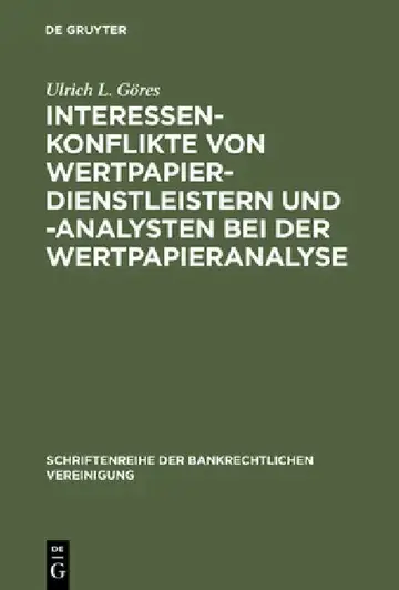 Cover of Interessenkonflikte von Wertpapierdienstleistern und -analysten bei der Wertpapieranalyse